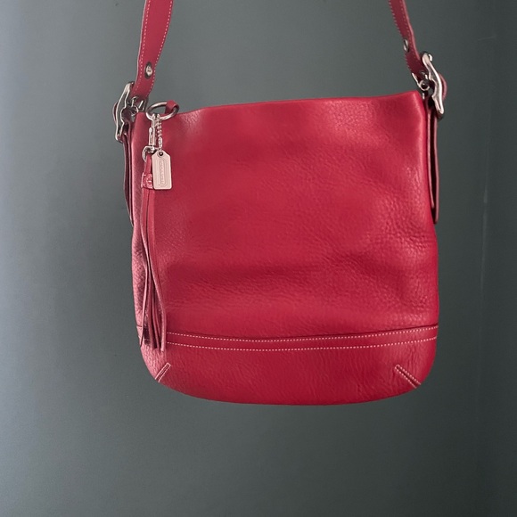 Coach Cherry Red Leather Shoulder Bag - Picture 2 of 7